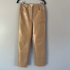 Wilfred The Melina Pant High‎ Rise Straight Leg Vegan Leather Pants SZ 4